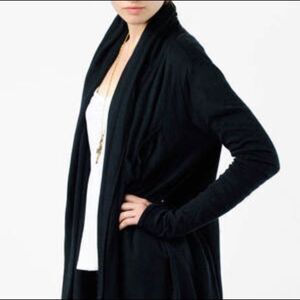 T by Alexander Wang black cotton cardigan long size small